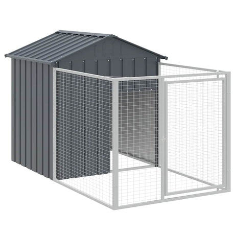 Vidaxxl Doghouse med tag 117x201x123 cm galvaniseret stål antracit