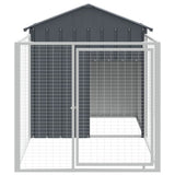 Vidaxxl Doghouse med tag 117x201x123 cm galvaniseret stål antracit
