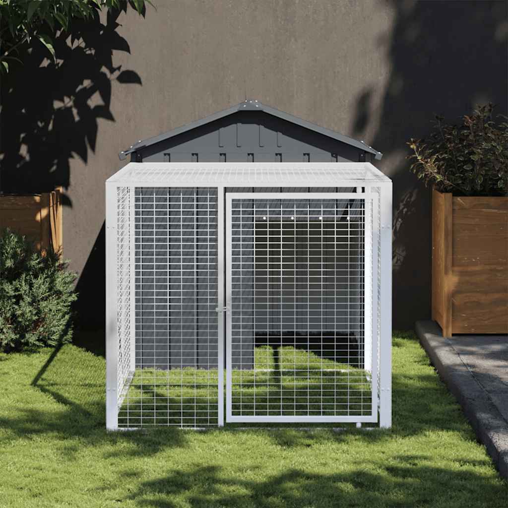 Vidaxx hønsegård med run antracit 117x201x123 cm galvaniseret stål