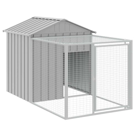 Vidaxx hønsegård med run lysegrå 117x201x123 cm galvaniseret stål