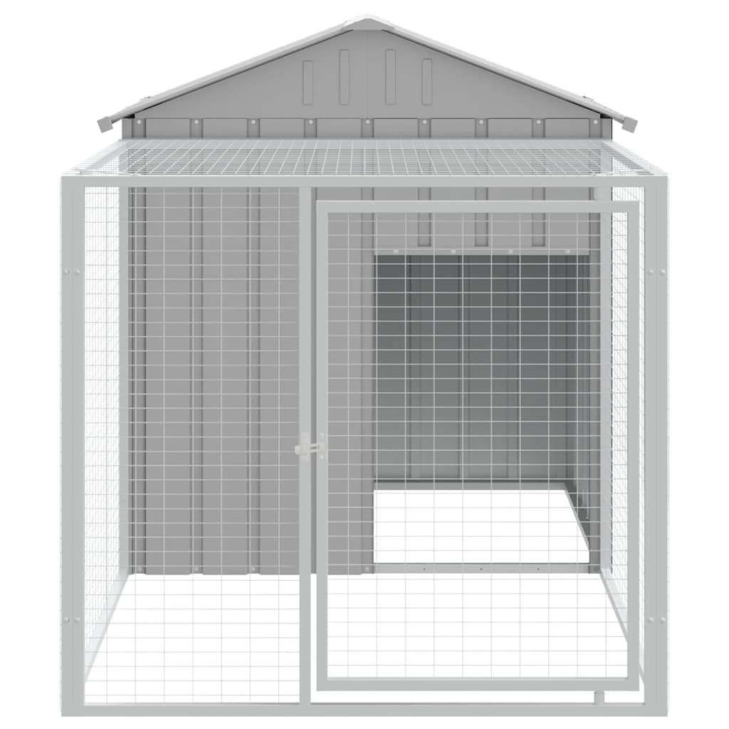 Vidaxx hønsegård med run lysegrå 117x201x123 cm galvaniseret stål