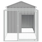 Vidaxx hønsegård med run lysegrå 117x201x123 cm galvaniseret stål