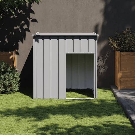 Vidaxxl hundehus med tag lysegrå 110x103x109 cm galvaniseret stål