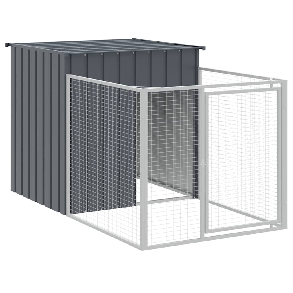 Vidaxxl Doghouse med tag 110x201x110 cm galvaniseret stål antracit