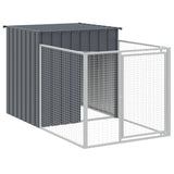 Vidaxxl Doghouse med tag 110x201x110 cm galvaniseret stål antracit