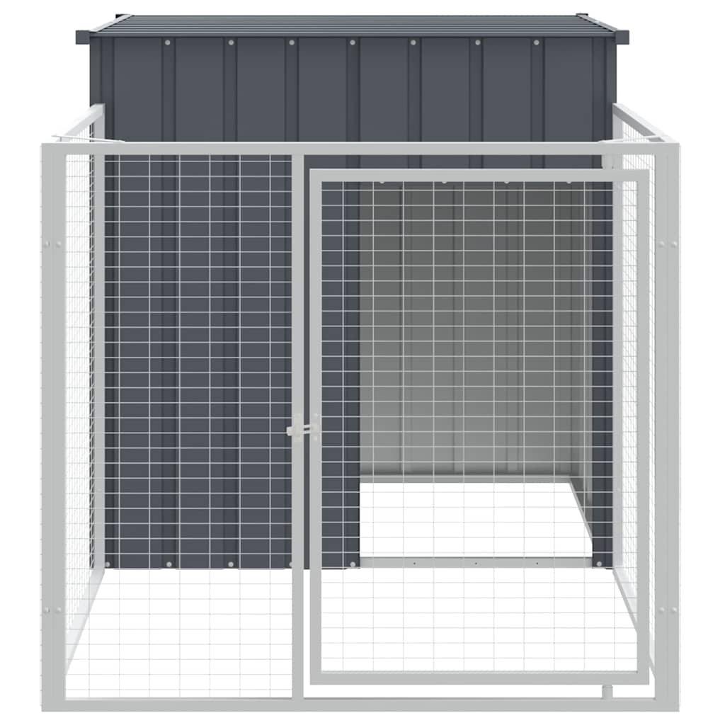Vidaxxl Doghouse med tag 110x201x110 cm galvaniseret stål antracit