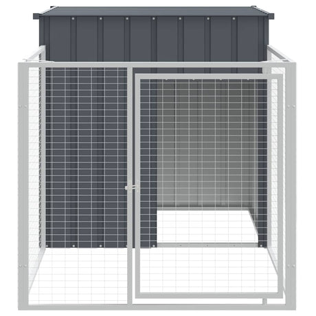 Vidaxxl Doghouse med tag 110x201x110 cm galvaniseret stål antracit