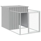 Vidaxxl hundehus med run lysegrå 110x201x110 cm galvaniseret stål