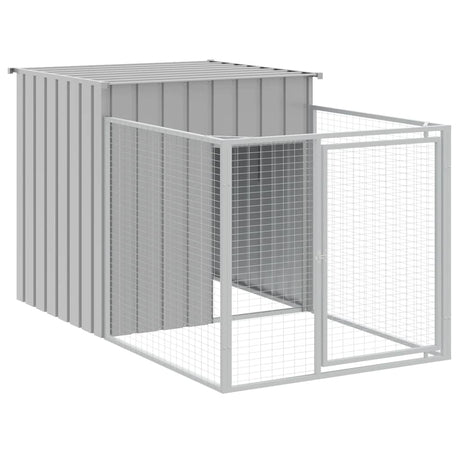 Vidaxxl hundehus med run lysegrå 110x201x110 cm galvaniseret stål