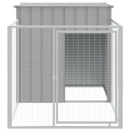 Vidaxxl hundehus med run lysegrå 110x201x110 cm galvaniseret stål