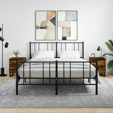 Vidaxl nachtkastjes 2 st 40x35x50 cm bewerkt hout gerookt eikenkleurig