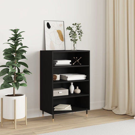 Vidaxl hoge kast 57x35x90 cm bewerkt hout zwart