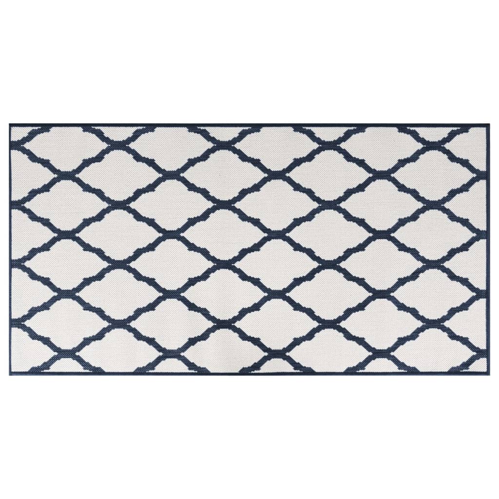 Vidaxx Reversible Outdoor Rug 80x150 cm marineblå og hvid