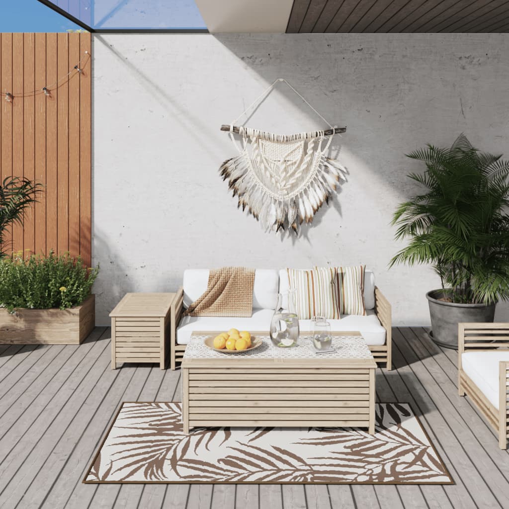 Vidaxx Reversible Outdoor Rug 80x150 cm brun og hvid