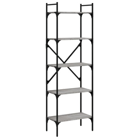 Vidaxl boekenkast 5-laags 56x31,5x174 cm bewerkt hout grijs sonoma