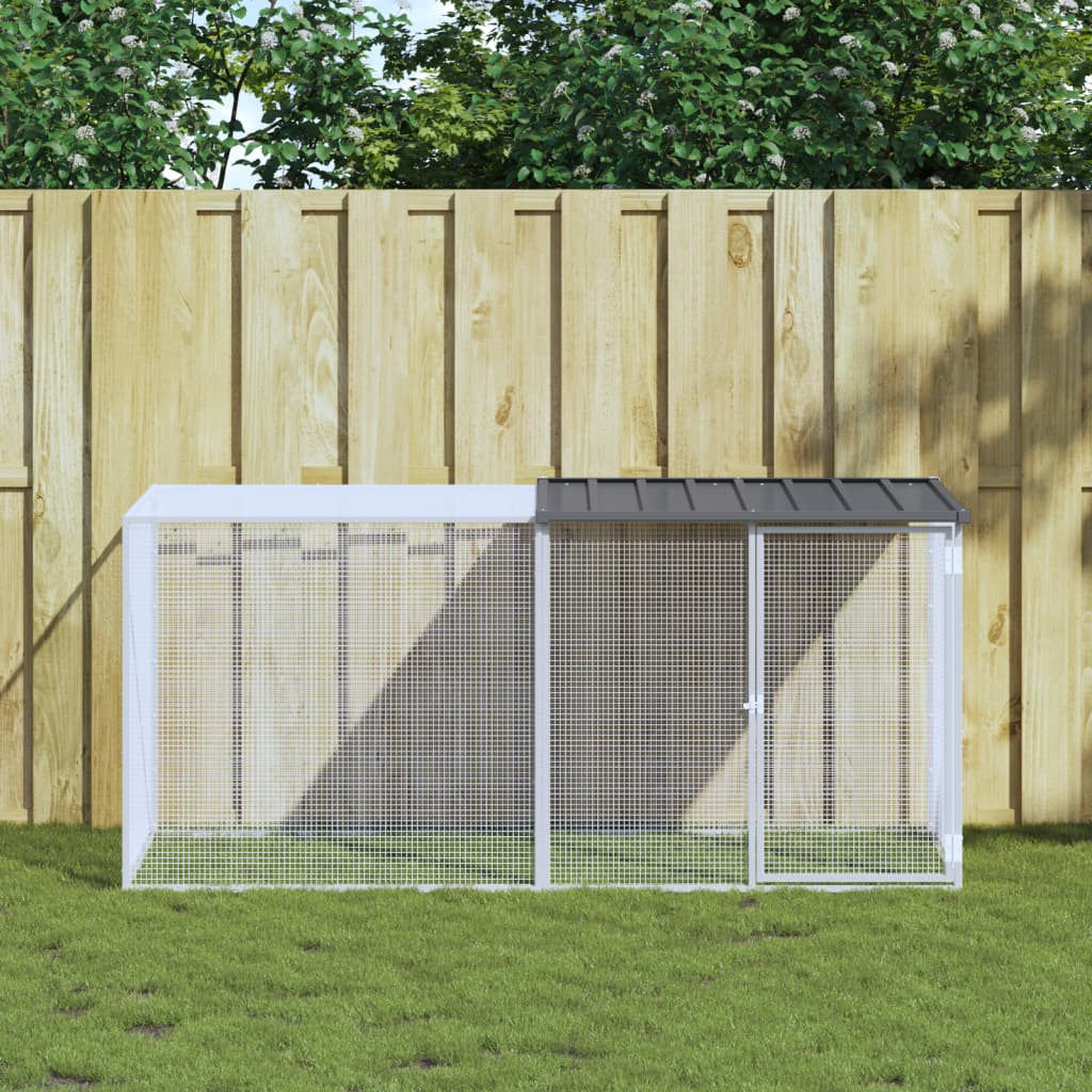 Vidaxl Chicken Coop med tag 203x98x90 cm galvaniseret stål antracit