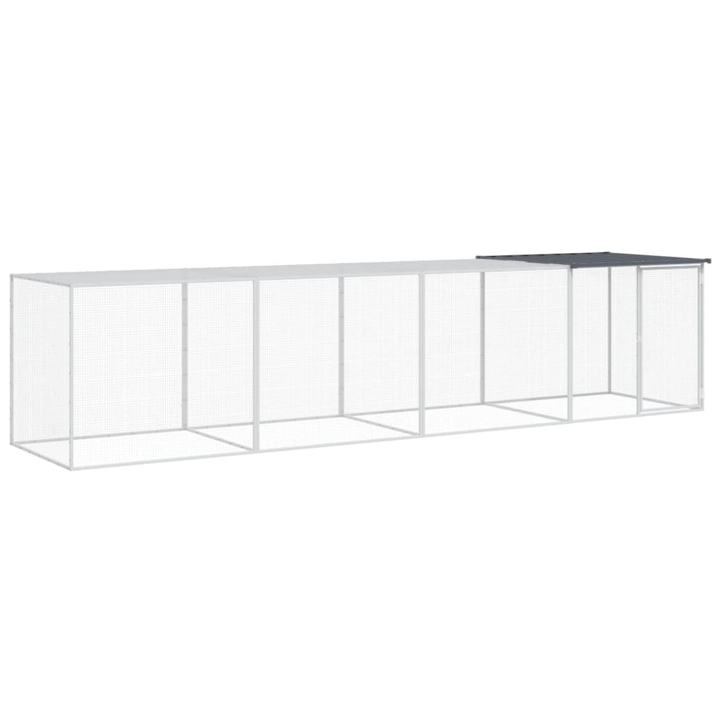 Vidaxl Chicken Coop med tag 403x98x90 cm galvaniseret stål antracit