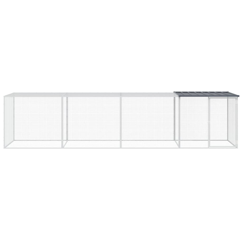 Vidaxl Chicken Coop med tag 403x98x90 cm galvaniseret stål antracit