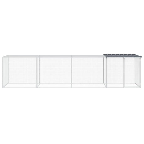 Vidaxl Chicken Coop med tag 403x98x90 cm galvaniseret stål antracit