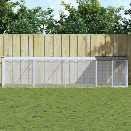Vidaxl Chicken Coop med tag 403x98x90 cm galvaniseret stål antracit