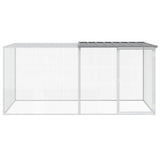 Vidaxx hønsegård med tag 203x98x90 cm galvaniseret stål lysegrå