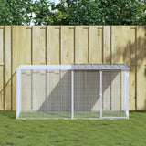 Vidaxx hønsegård med tag 203x98x90 cm galvaniseret stål lysegrå