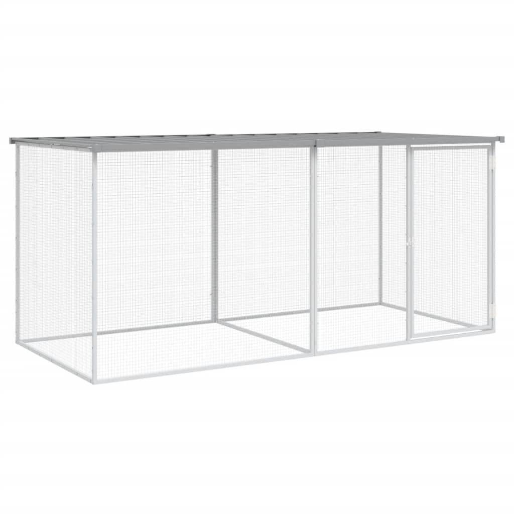 Vidaxx hønsegård med tag lysegrå 203x98x90 cm galvaniseret stål