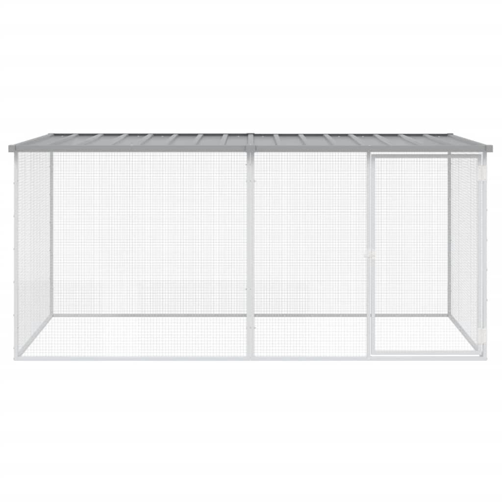 Vidaxx hønsegård med tag lysegrå 203x98x90 cm galvaniseret stål