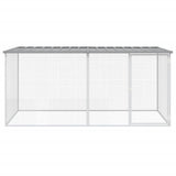Vidaxx hønsegård med tag lysegrå 203x98x90 cm galvaniseret stål