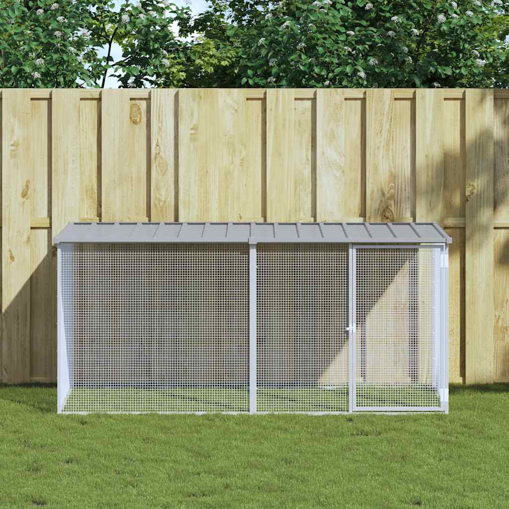 Vidaxx hønsegård med tag lysegrå 203x98x90 cm galvaniseret stål