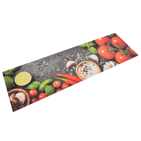 Vidaxx Kitchen Mat vaskbart grøntsagsprint 45x150 cm fløjl