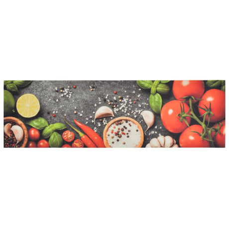 Vidaxx Kitchen Mat vaskbart grøntsagsprint 45x150 cm fløjl