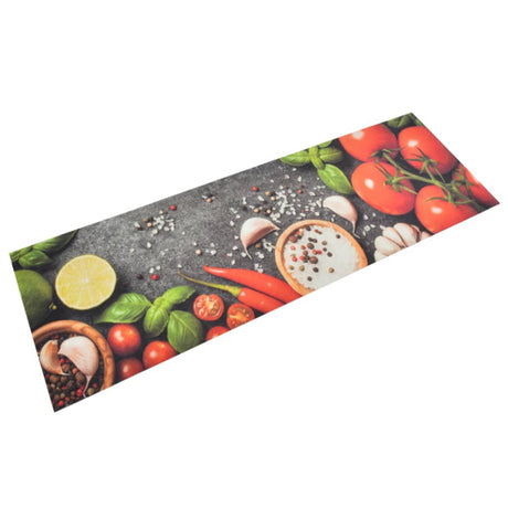 Vidaxx Kitchen Mat vaskbar grøntsagsprint 60x180 cm fløjl