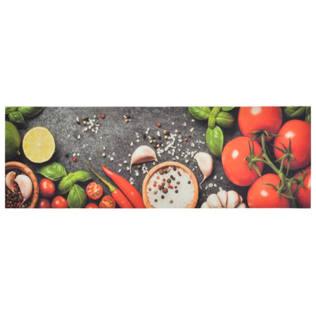Vidaxx Kitchen Mat vaskbar grøntsagsprint 60x180 cm fløjl
