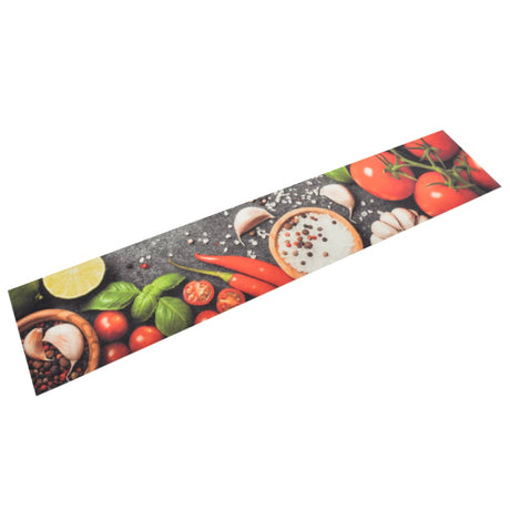 Vidaxx Kitchen Mat vaskbar grøntsagsprint 60x300 cm fløjl