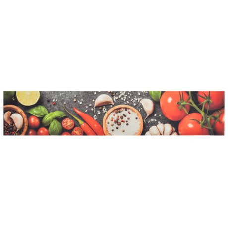 Vidaxx Kitchen Mat vaskbar grøntsagsprint 60x300 cm fløjl