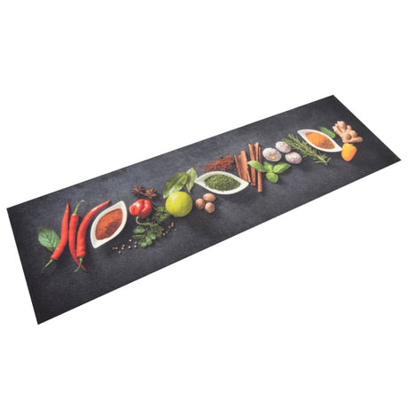 Vidaxx Kitchen Mat vaskbart urteprint 45x150 cm fløjl