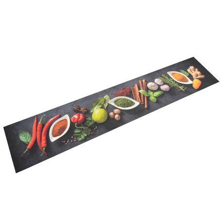 Vidaxx Kitchen Mat vaskbar urteprint 60x300 cm fløjl