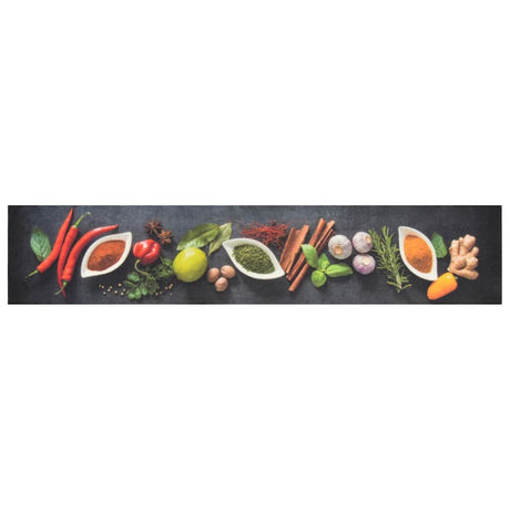 Vidaxx Kitchen Mat vaskbar urteprint 60x300 cm fløjl