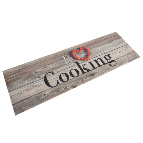 Vidaxx Kitchen Mat vaskbar madlavning Print 60x180 cm fløjlgrå
