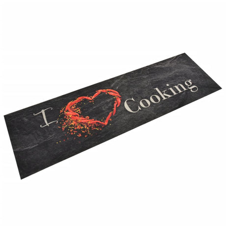 Vidaxx Kitchen Mat Washable Cooking Print 45x150 cm Velvet Black