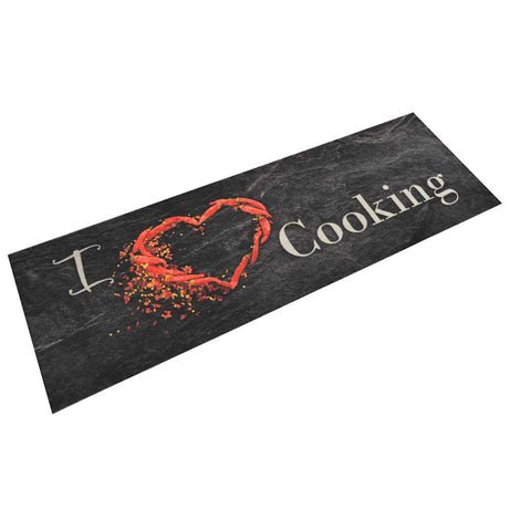 Vidaxx Kitchen Mat vaskbar madlavning Print 60x180 cm Velvet Black