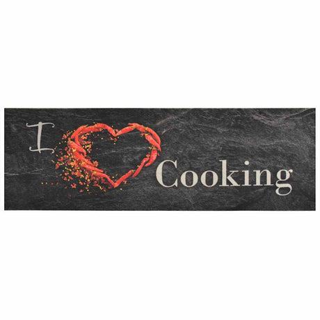 Vidaxx Kitchen Mat vaskbar madlavning Print 60x180 cm Velvet Black