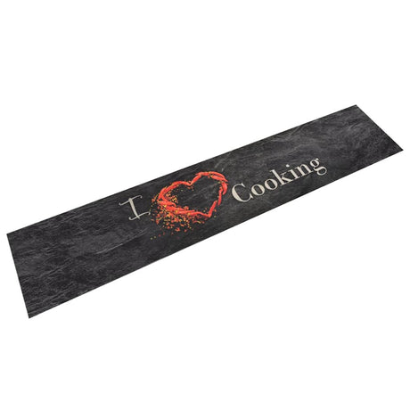Vidaxx Kitchen Mat vaskbar madlavning Print 60x300 cm Velvet Black