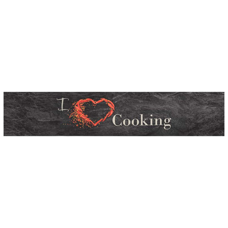 Vidaxx Kitchen Mat vaskbar madlavning Print 60x300 cm Velvet Black