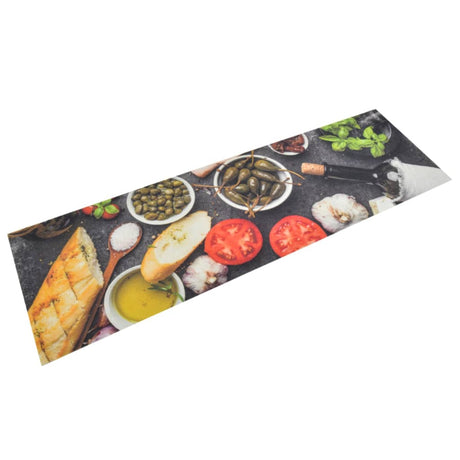 Vidaxx Kitchen Mat vaskbar vin og middag Print 45x150 cm fløjl