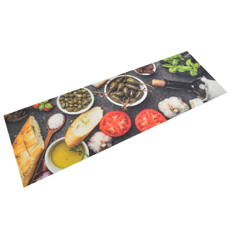 Vidaxx Kitchen Mat vaskbar vin og middag Print 60x180 cm fløjl