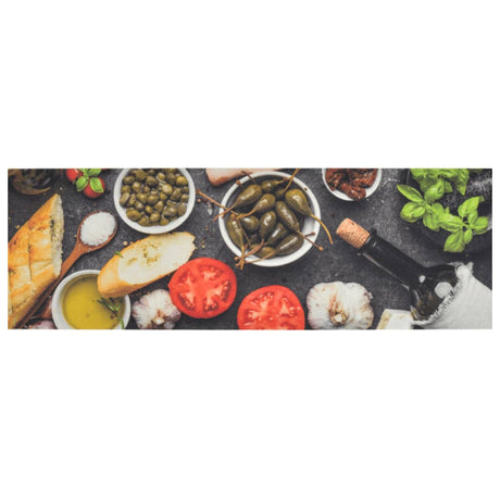 Vidaxx Kitchen Mat vaskbar vin og middag Print 60x180 cm fløjl
