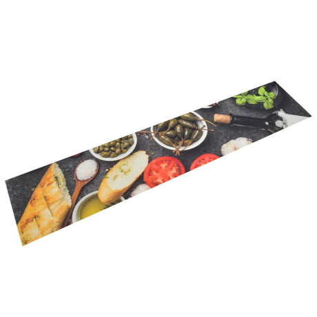 Vidaxx Kitchen Mat vaskbar vin og middag Print 60x300 cm fløjl