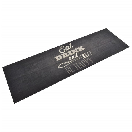 Vidaxx Kitchen Mat vaskbart køkkenprint 60x180 cm fløjl sort